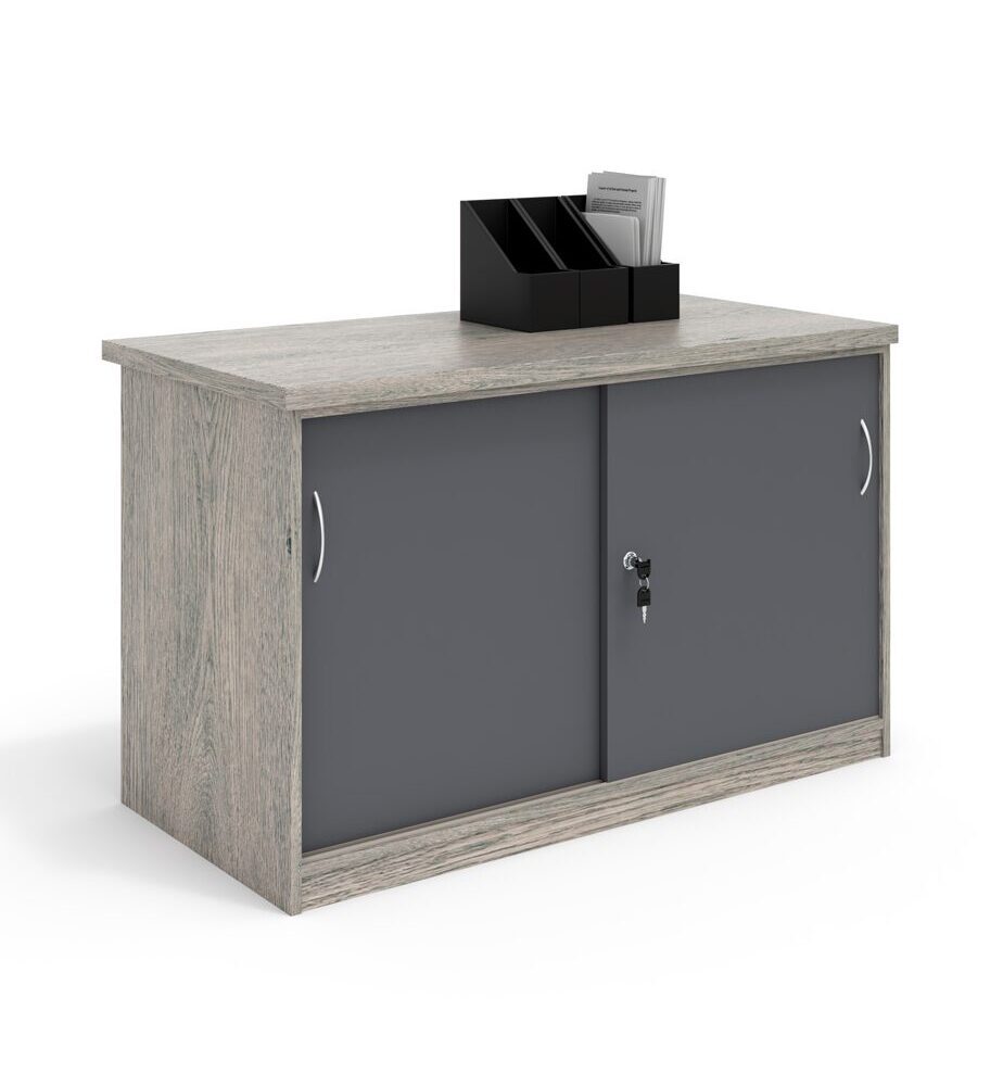 Data Track Melamine Sliding Door Credenza